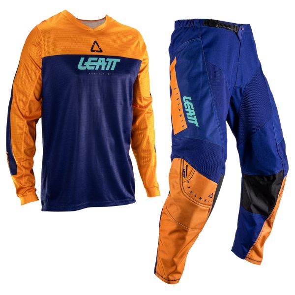 Product image of Leatt, V26 Moto 3.5 Ride Jersey, Pant Combo in Blue, Colors: Blue, Brown, Orange, Red, Retro Pink, Stealth, Storm Teal, Sizes: 28-544, SKU: 5026000680
