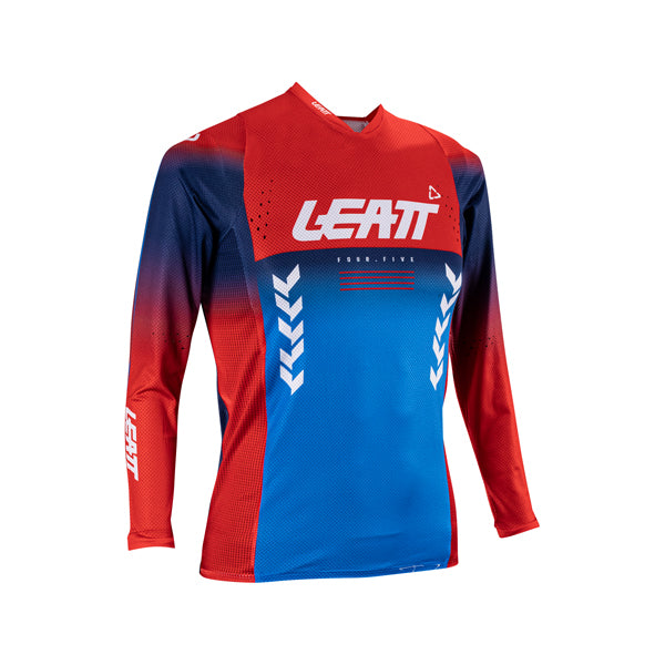 Product photo showing Leatt, V26 Moto 4.5 Jersey (Youth) in Orange, Colors: Orange, Royal Blue/Red, Stealth Black/Grey, Tiger Pink, Sizes: Y-LG, Y-MD, Y-SM, Y-XL, SKU: 5026000903