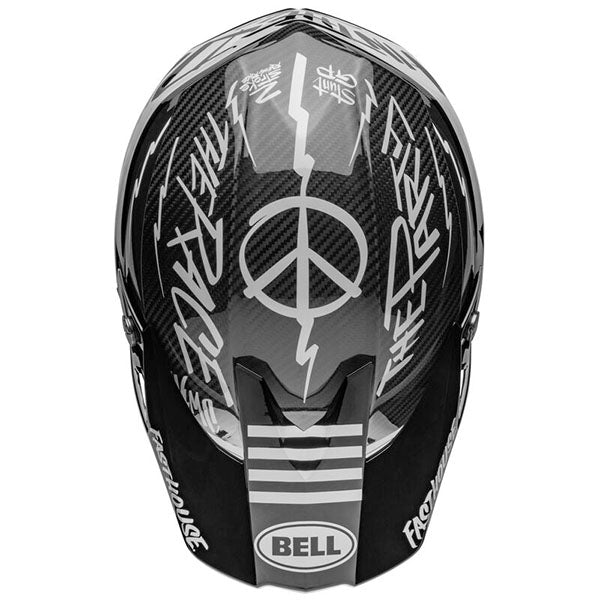 motorcycle helmet, top view, showing aerodynamic shell design, ventilation ports, and secure retention system built for rider comfort and protection