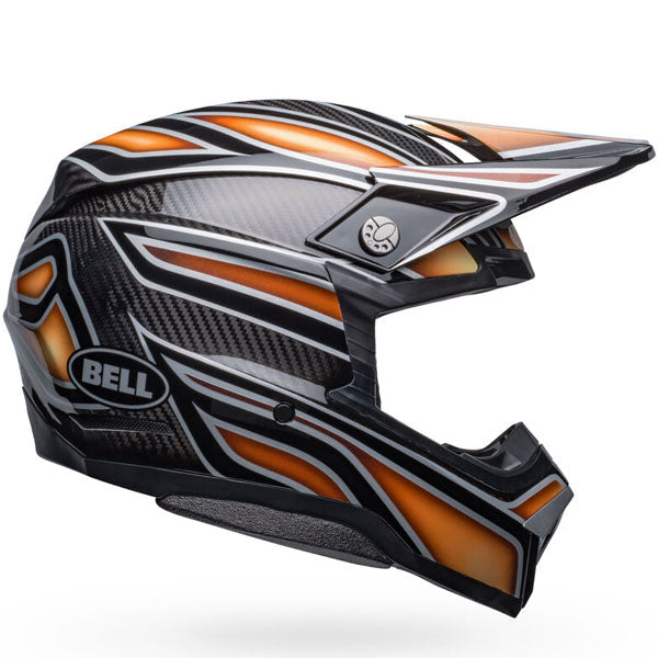 motorcycle helmet, showing aerodynamic shell design, ventilation ports, and secure retention system built for rider comfort and protection