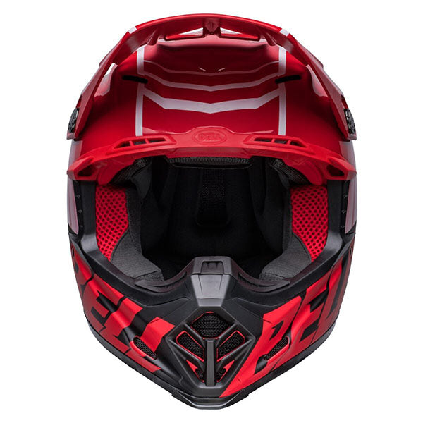 motorcycle helmet, showing aerodynamic shell design, ventilation ports, and secure retention system built for rider comfort and protection