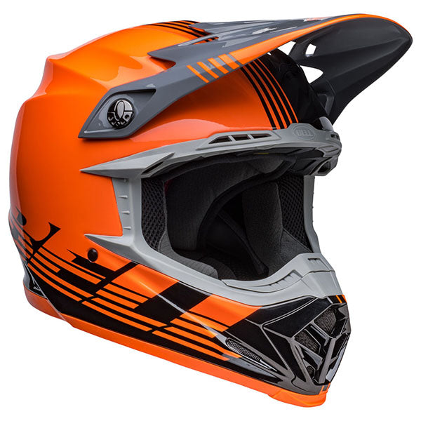 motorcycle helmet, showing aerodynamic shell design, ventilation ports, and secure retention system built for rider comfort and protection