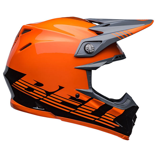 motorcycle helmet, showing aerodynamic shell design, ventilation ports, and secure retention system built for rider comfort and protection