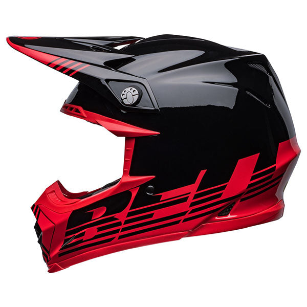 motorcycle helmet, angled view, showing aerodynamic shell design, ventilation ports, and secure retention system built for rider comfort and protection