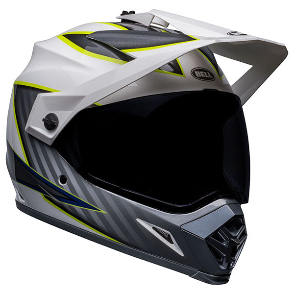 motorcycle helmet, showing aerodynamic shell design, ventilation ports, and secure retention system built for rider comfort and protection