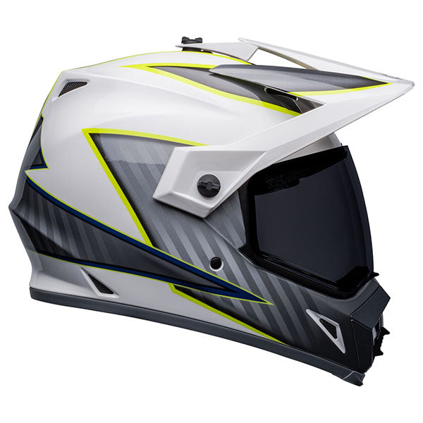 motorcycle helmet, showing aerodynamic shell design, ventilation ports, and secure retention system built for rider comfort and protection