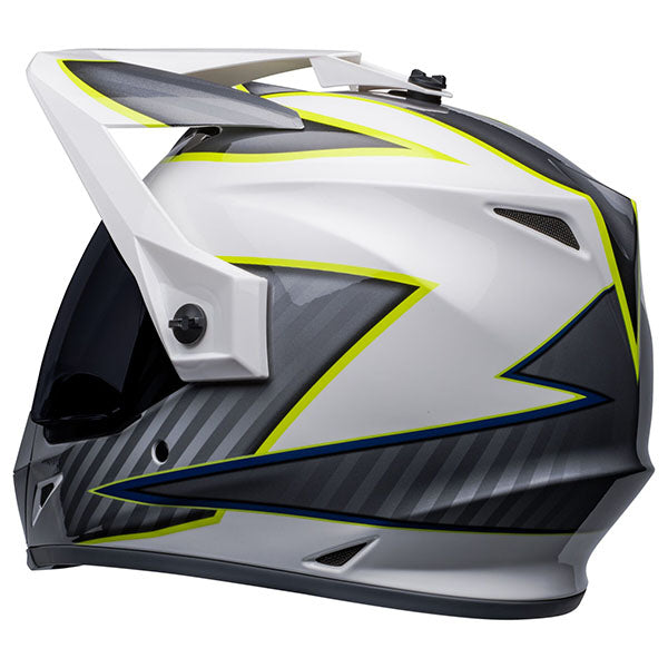 motorcycle helmet, showing aerodynamic shell design, ventilation ports, and secure retention system built for rider comfort and protection