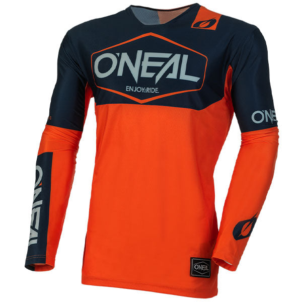 Product photo of O'Neal, Mayhem Hexx V.23 Jersey, SKU M004-304, color options Red/Black, Blue/Orange, Grey/Neon, Black/White, Black/Grey, sizes XL–2X