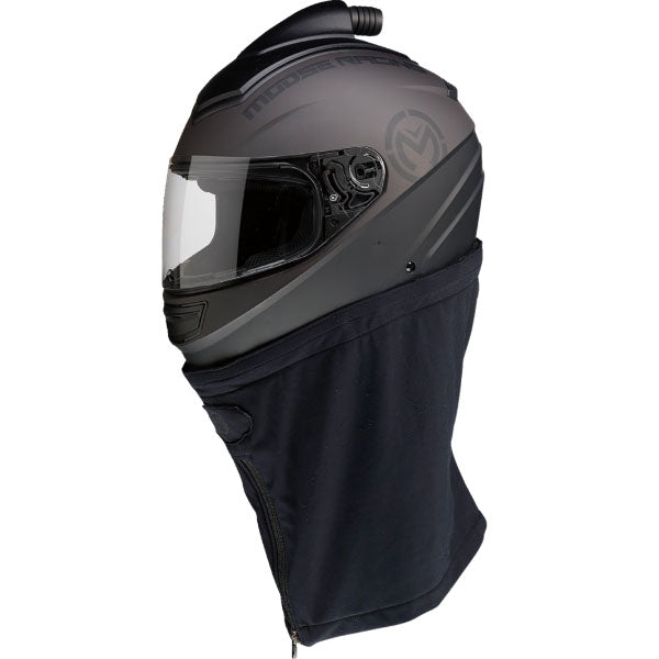Studio view of Moose Racing - Air Intake Helmet helmet, in Black, vented chin bar and intake ports, on a clean white background, (SKU 11080), Colors: 2XL, LG, MD, SM, XL, XS, Sizes: Black