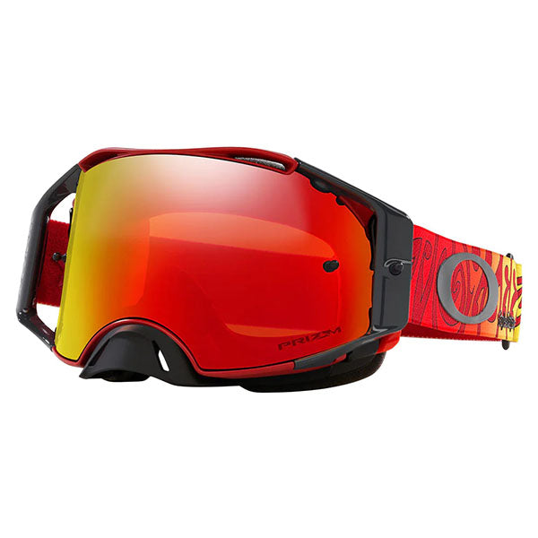 Oakley Airbrake MX TLD Trippy Goggle - close-up of lens coating and clarity SKU OO7046-E9