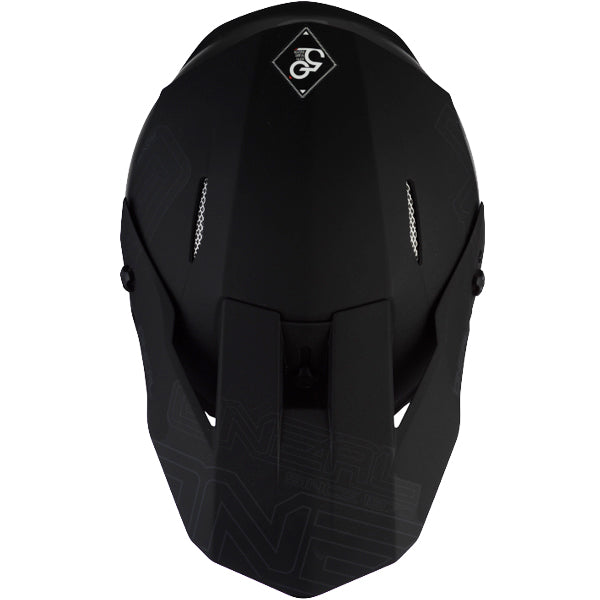 Studio photo showcasing O'Neal, 3 Series Flat 2.0 Helmet, SKU 0627-011, color options Black, White, sizes XS–3X