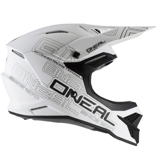 Detailed studio photograph of O'Neal, 3 Series Flat 2.0 Helmet, SKU 0627-005, color options Black, White, sizes XS–3X