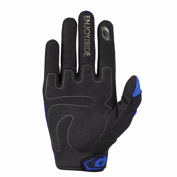 Clean studio photo on a white background of O'Neal, Element Racewear V.24 Glove (Youth), Offroad Gloves, SKU E032-401, color options Black, Blue, Red, Orange, Neon Yellow, sizes Y-XS, Y-SM, Y-MD, Y-LG, Y-XL