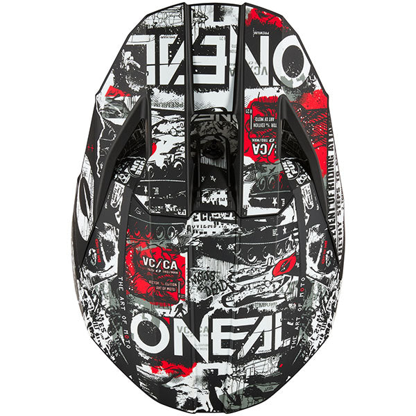 Studio image on a white background of O'Neal, 3 Series Attack V.25 Helmet, SKU 0625-375, color options Black/White, sizes XS–2X