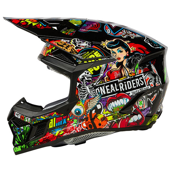 Catalog studio image of O'Neal, 3 Series Crank V.25 Helmet, SKU 0625-156, color options Multi, sizes XS–2X