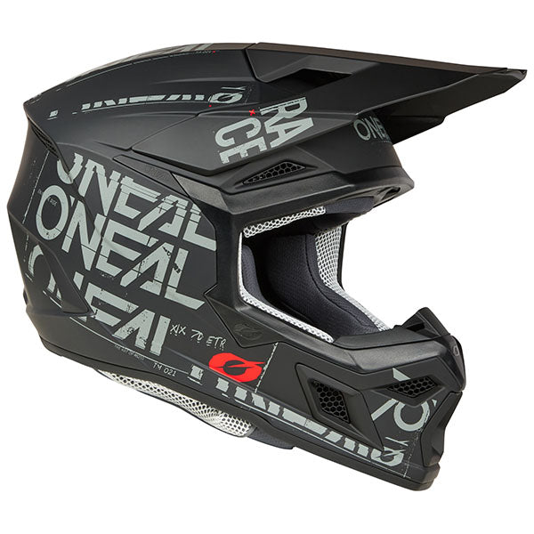 Clean studio photo on a white background of O'Neal, 3 Series Static V.25 Helmet, SKU 0625-475, color options Black/Grey, sizes XS–2X