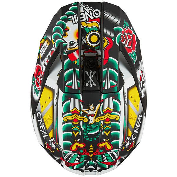 Detailed studio photograph of O'Neal, 3 Series Inked V.25 Helmet, SKU 0625-336, color options Multi, sizes XS–2X