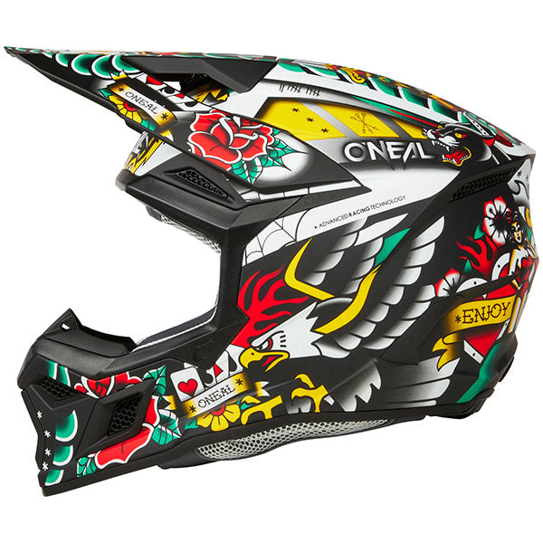 Clean studio photo on a white background of O'Neal, 3 Series Inked V.25 Helmet, SKU 0625-333, color options Multi, sizes XS–2X