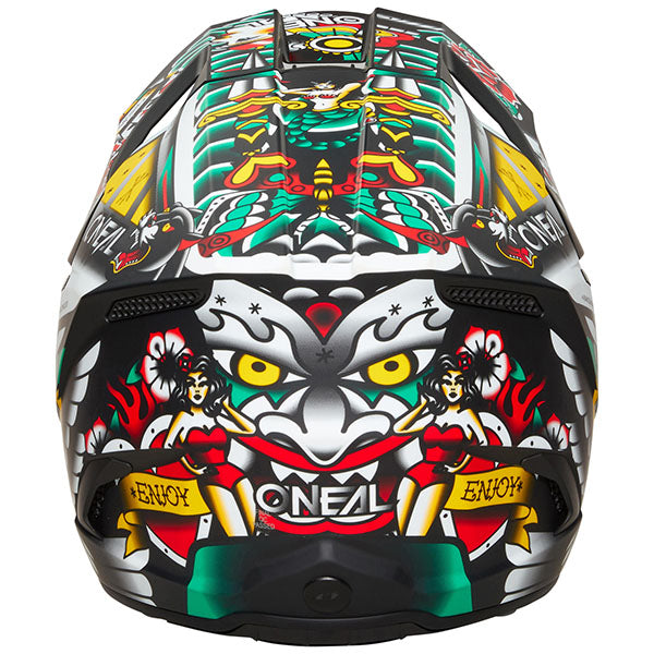 Catalog studio image of O'Neal, 3 Series Inked V.25 Helmet, SKU 0625-334, color options Multi, sizes XS–2X