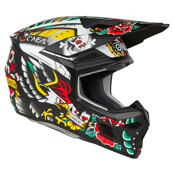 Studio photo showcasing O'Neal, 3 Series Inked V.25 Helmet, SKU 0625-335, color options Multi, sizes XS–2X