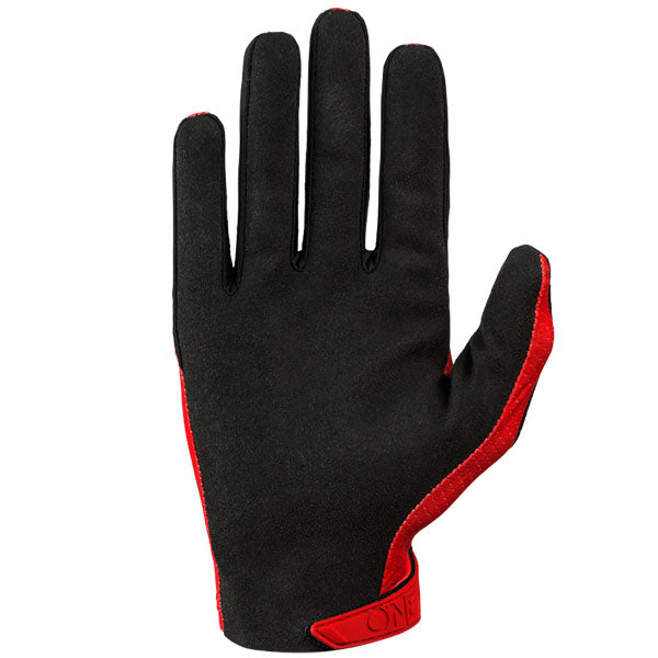 Clean studio photo on a white background of O'Neal, Matrix Stacked Glove, Offroad Gloves, SKU 0391-328, color options Black, Neon Yellow, Red, sizes XL–2X