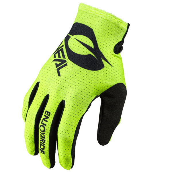 High-resolution studio image of O'Neal, Matrix Stacked Glove, Offroad Gloves, SKU 0391-322, color options Black, Neon Yellow, Red, sizes XL–2X