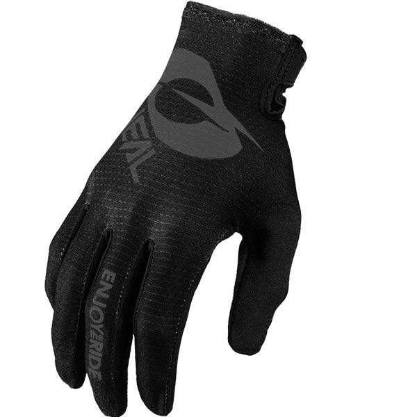 Studio product photo on a neutral background of O'Neal, Matrix Stacked Glove, Offroad Gloves, SKU 0391-320, color options Black, Neon Yellow, Red, sizes XL–2X