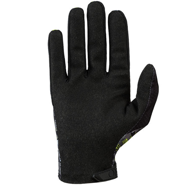 Clean studio photo on a white background of O'Neal, Matrix Ride Glove (Youth), Offroad Gloves, SKU 0391-634, color options Black/Neon Yellow, sizes Y-XS, Y-SM, Y-MD, Y-LG, Y-XL