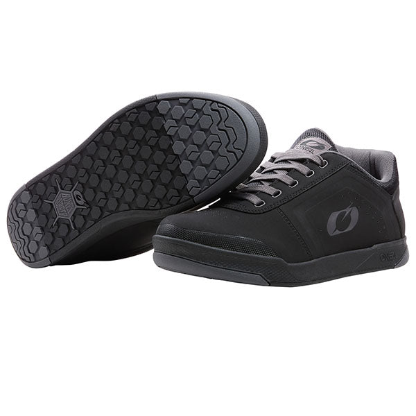 Studio image on a white background of O'Neal, Pinned Pro Flat Shoe (MTB) Mountain Bike, Shoes, SKU 325-310, color options Black, sizes 7–13