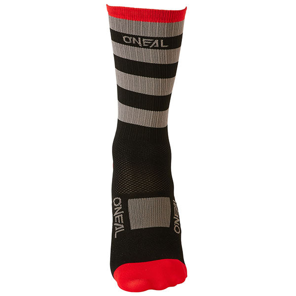 Studio photo showcasing O'Neal, Performance Sock Stripe (MTB) Mountain Bike, Socks, SKU 0358-0135, color options Stripe, sizes 7-9, 10-13