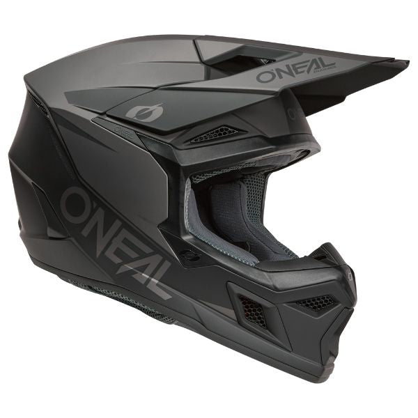 Detailed studio photograph of O'Neal, 3 Series Solid Helmet, SKU 0625-072, color options Black/Grey, White/Black, sizes XS–2X