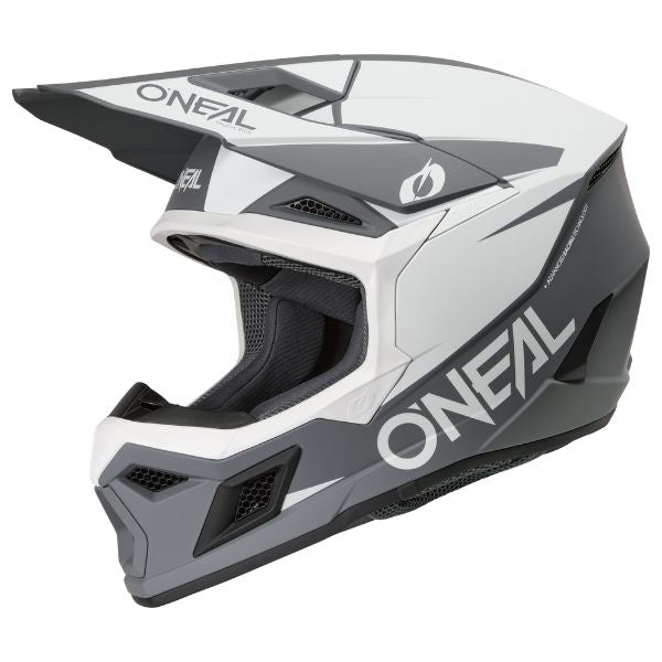 Detailed studio photograph of O'Neal, 3 Series Solid Helmet, SKU 0625-091, color options Black/Grey, White/Black, sizes XS–2X