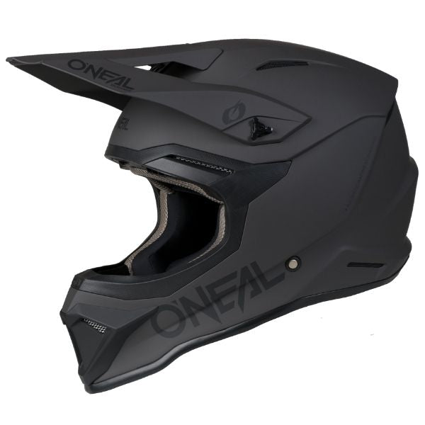 Catalog studio image of O'Neal, 4 Series Solid Helmet, SKU 0626-116, color options Black/Grey, Grey/Black, sizes XS–2X