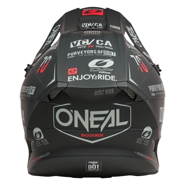 Catalog studio image of O'Neal, 5 Series Brand Helmet, SKU 0628-503, color options Black/Grey, sizes XS–2X
