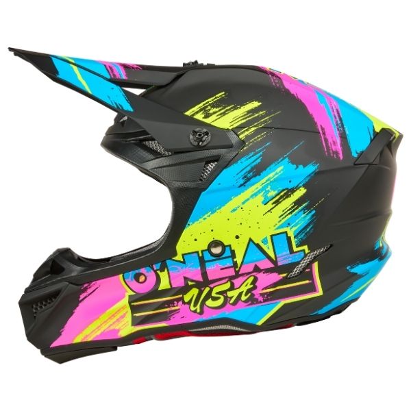 Studio product photo on a neutral background of O'Neal, 5 Series Reseda Helmet, SKU 0628-524, color options Black/Neon, sizes XS–2X
