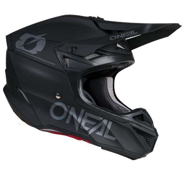 Studio product photo on a neutral background of O'Neal, 5 Series Blackout Helmet (Youth), SKU 0628-613, color options Black/Grey, sizes Y-SM, Y-MD, Y-LG