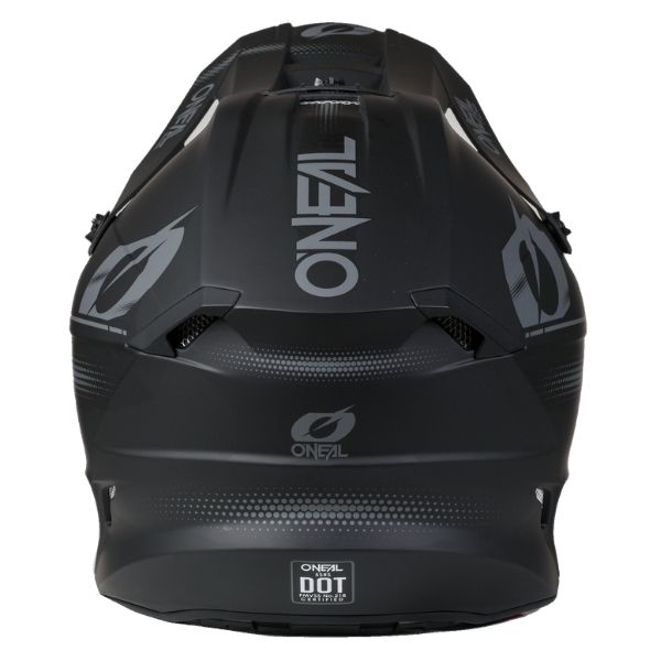 Studio image highlighting O'Neal, 5 Series Blackout Helmet (Youth), SKU 0628-614, color options Black/Grey, sizes Y-SM, Y-MD, Y-LG