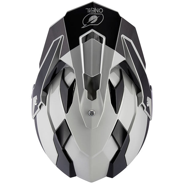 Studio image on a white background of O'Neal, Sierra R V.23 Helmet, SKU 0818-013, color options Black/Grey, Grey/Black/Red, sizes XS–2X
