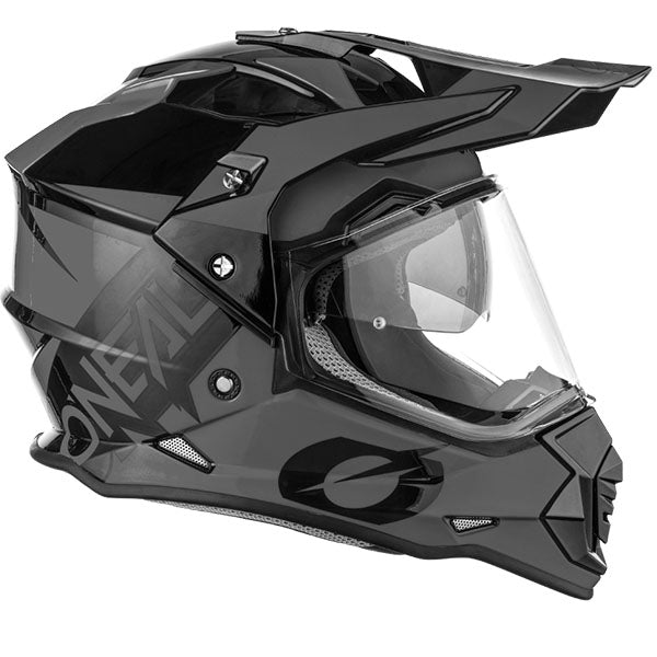 Studio image highlighting O'Neal, Sierra R V.23 Helmet, SKU 0818-012, color options Black/Grey, Grey/Black/Red, sizes XS–2X