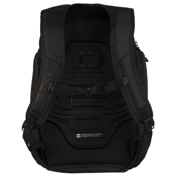 Ogio Squadron 2 Backpack side view in Blk SKU 804009.0. Backpacks & Bags | Available at BTO Sports
