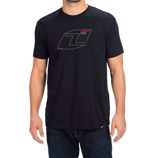 Crisp studio image on a white background of One Industries Vector Tee; showing tee fit, printed graphics, and crew neckline; SKU Z003-2; Sizes: S-2XL