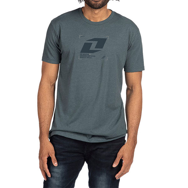 Crisp studio image on a white background of One Industries Myspace Tee; showing tee fit, printed graphics, and crew neckline; SKU Z003-1; Sizes: S-2XL