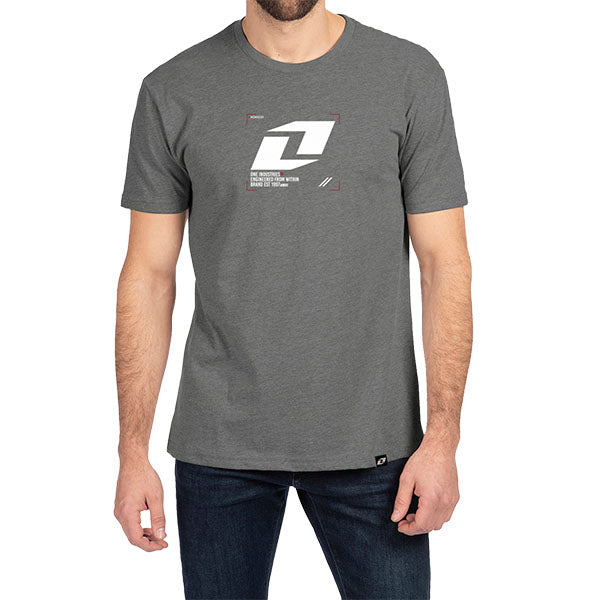 Clean studio shot of One Industries Myspace Tee; showing tee fit, printed graphics, and crew neckline; SKU Z003-1; Sizes: S-2XL