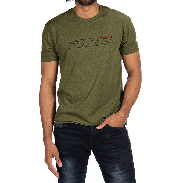 Clean studio shot of One Industries Horizon Tee; showing tee fit, printed graphics, and crew neckline; SKU Z003-0; Sizes: S-2XL