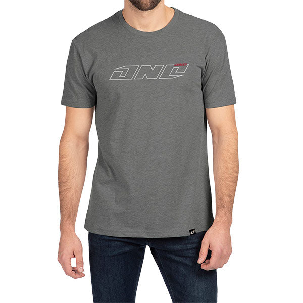 Clean studio shot of One Industries Horizon Tee; showing tee fit, printed graphics, and crew neckline; SKU Z003-0; Sizes: S-2XL