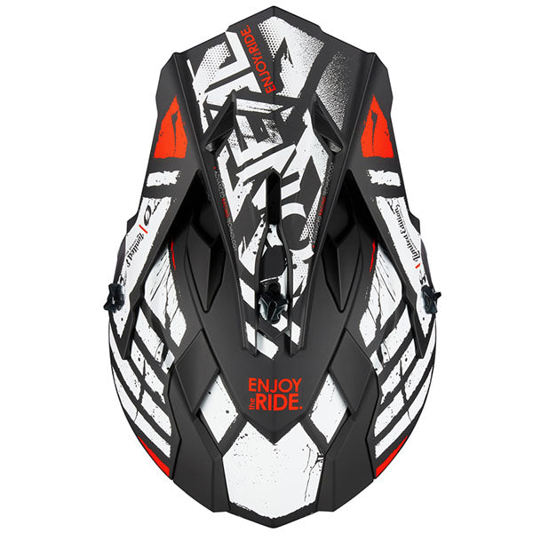 Detailed studio photograph of O'Neal, 2 Series Glitch V.23 Helmet (Youth), SKU 0200-283, color options Black/White, Multi, sizes Y-SM, Y-MD, Y-LG