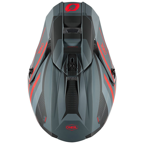 High-resolution studio image of O'Neal, 5 Series Spike V.25 Helmet, SKU 0628-283, color options Grey/Red, White/Black, sizes XS–2X