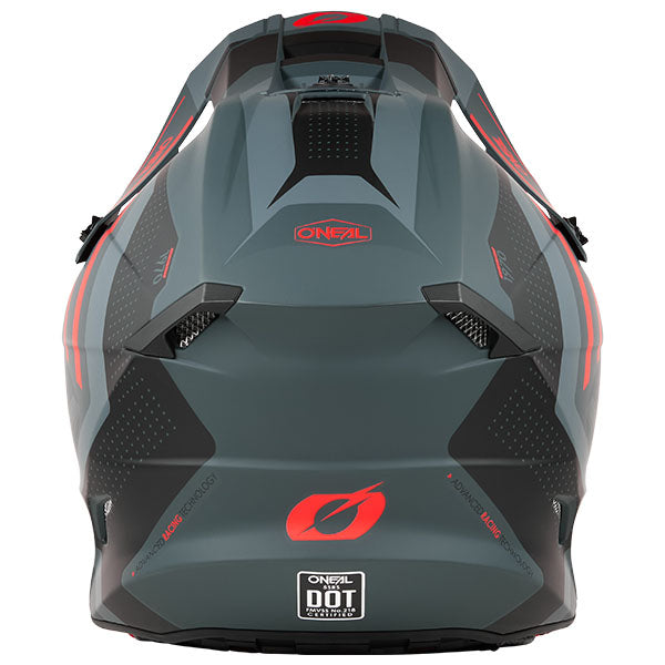 High-resolution studio image of O'Neal, 5 Series Spike V.25 Helmet, SKU 0628-262, color options Grey/Red, White/Black, sizes XS–2X
