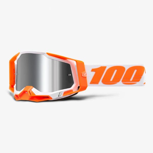 Detailed studio photograph of 100%, Racecraft 2.0 Goggle (Mirror Lens), Goggles, SKU 26013315, color options Arbis, Mirror Silver Lens, Mayfair, Mirror Silver Lens, Maho, Silver Flash Lens, Concordia, Mirror Blue Lens, Airblast, Mirror Silver Lens, Blue, Mirror Blue Lens, Fremont, Mirror Blue Lens, Red, Mirror Red Lens and more