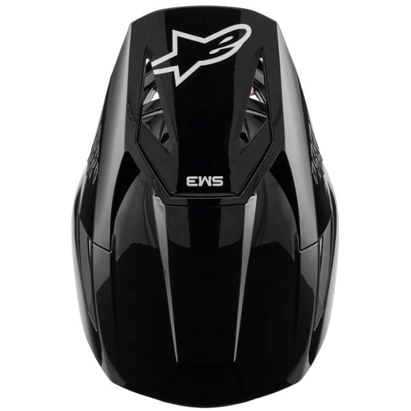 White Glossy product view, lightweight off‑road motorcycle helmet with ventilation and impact protection